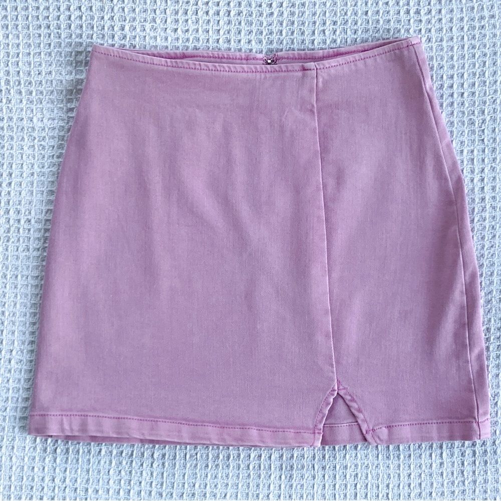 🌸 Pink high waisted mini pencil skirt. Retro/y2k style W slit, Sz small - Picture 1 of 3
